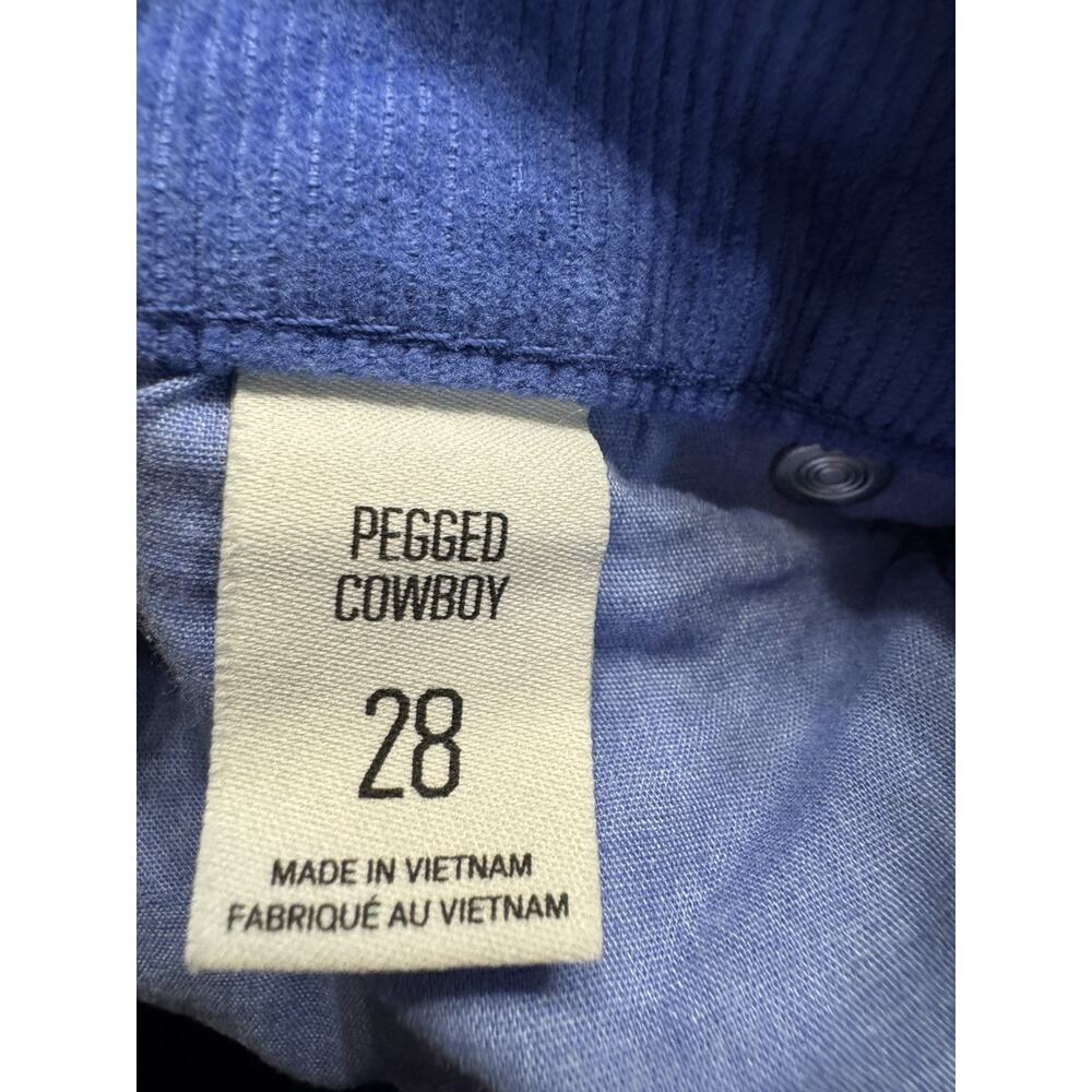 BDG Urban Outfitters Pegged Cowboy Blue High Rise Corduroy Pants Trousers 28 - Picture 5 of 6